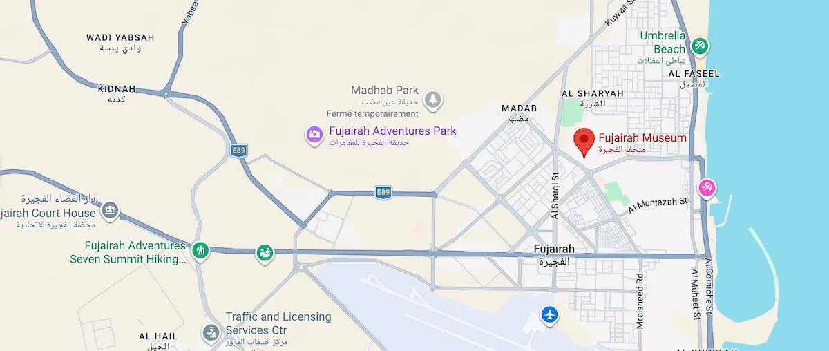Fujairah Meseum - Location